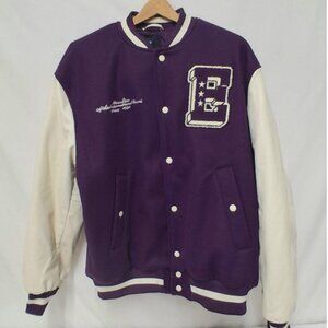 H&M Purple Varsity Jacket with Letter 'B' Patch Size Large